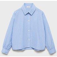 Mango Girls Alicia Striped Long Sleeve Co-Ord Shirt - Blue