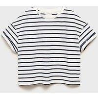Mango Girls Stripe Short Sleeve T-Shirt - Navy