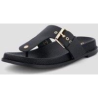 The Very Collection Toe Post Footbed Sandal - Black