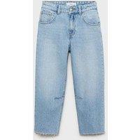 Mango Girls Raw Hem Jeans - Light Blue