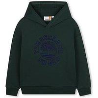 Timberland Boys Flocked Print Hoodie - Dark Green