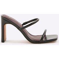 River Island Double Strap Mule Sandals - Black