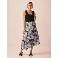 Mint Velvet Grey Abstract Print Skirt