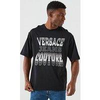 Versace Jeans Couture Large Stack Logo T-Shirt - Black
