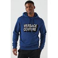 Versace Jeans Couture Square Logo Overhead Hoodie - Navy