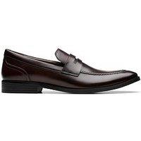 Clarks Brandon Step Leather Loafers - Dark Brown