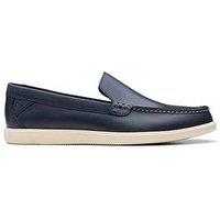 Clarks Bratton Leather Loafers - Navy
