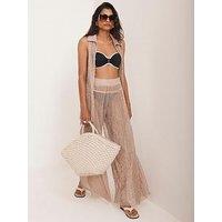 Mint Velvet Metallic Top And Trouser Beach Set - Pink