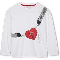 Marc Jacobs Girls Heart Snapshot Bag Long Sleeve T-Shirt - White