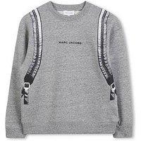 Marc Jacobs Boys Backpack Print Sweatshirt - Grey