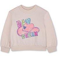 Billieblush Girls Sequin Trim Sweatshirt - Pink
