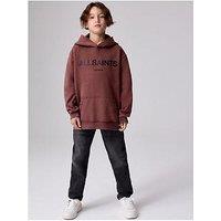 Smallsaints Boys Logo Distress Hoodie - Brown