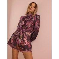 River Island 3D Floral Short - Purple