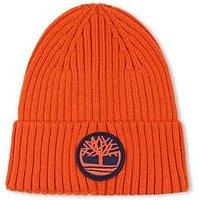 Timberland Boys Badge Beanie Hat - Orange