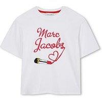 Marc Jacobs Girls Lipstick Short Sleeve T-Shirt - White