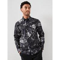 Versace Jeans Couture All Over Barocco Printed Long Sleeve Shirt - Black