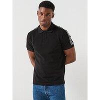 Versace Jeans Couture Tape Shoulder Polo Shirt - Black
