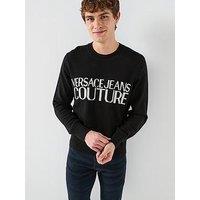 Versace Jeans Couture Large Logo Knitted Jumper - Black