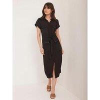 Mint Velvet Satin Mix Utility Midi Dress - Brown