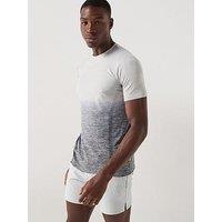 Gym King Mens Relentless Ombre Seamless Tee - Grey
