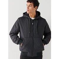Versace Jeans Couture Nylon Padded Hooded Jacket - Black