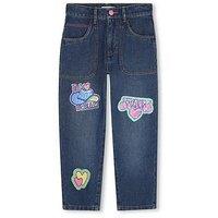 Billieblush Girls Patch Jeans - Blue