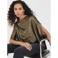 River Island Metallic Jersey Back Top - Gold