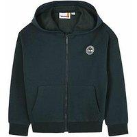 Timberland Boys Back Print Zip Through Hoodie - Dark Green