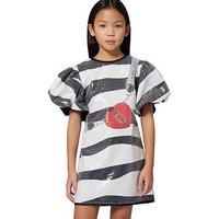 Marc Jacobs Girls Sequin Zebra Snapshot Bag Dress - Black