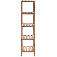 Interiors By Premier Arla 5 Tier Walnut Wood Bathroom Shelf Unit
