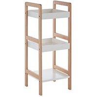 Interiors By Premier Arla 3 Tier Bathroom Shelf Unit With Birchwood Frame