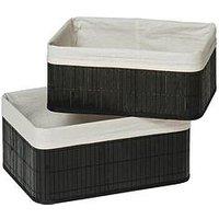 Interiors By Premier Set Of Two Kankyo Black Bamboo Storage Boxes