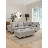 Very Home Rune Cord Lh Corner + Footstool
