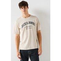 Jack & Jones Denver Graphic Short Sleeve T-Shirt - Cream