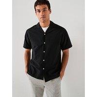 Jack & Jones Breeze Lined Blend Resort Short Sleeve Shirt - Black