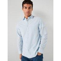 Jack & Jones Breeze Linen Blend Long Sleeve Shirt - Light Blue