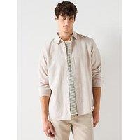 Jack & Jones Breeze Linen Blend Long Sleeve Shirt - Beige