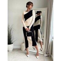 Style Cheat Mono Abstract Knit Dress - Multi