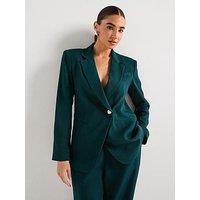 Style Cheat Gold Button Tailored Blazer - Green