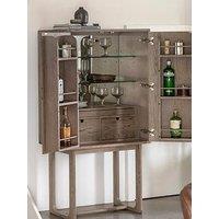 Gallery Direct Craft Cocktail Storage Cabinet - Smoked Oak