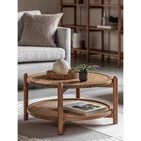 Gallery Direct Cannes Solid Acacia Wood & Rattan Coffee Table
