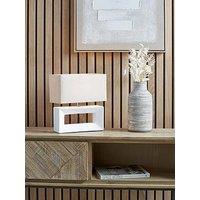 Pacific Lifestyle Block White Ceramic Rectangular Table Lamp