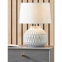 Pacific Lifestyle Anneli Warm White Aztec Texture Ceramic Table Lamp