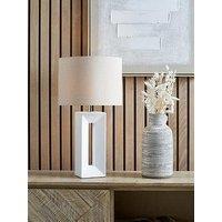 Pacific Lifestyle Block White Ceramic Tall Table Lamp