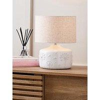 Pacific Lifestyle Flora White Small Floral Ceramic Table Lamp