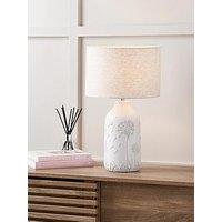 Pacific Lifestyle Flora White Floral Ceramic Table Lamp