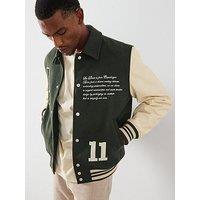 Les Deux Varsity Wool Varsity Jacket - Light Green