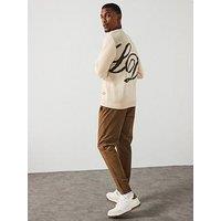 Les Deux Danton Large Initial Logo Knitted Jumper - Light Beige