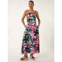 Roman Floral Ric Rac Maxi Dress - Pink