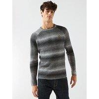 Lyle & Scott Ribbed Ombre Knitted Jumper - Grey